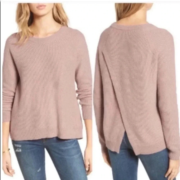 Madewell Sweaters - MADEWELL Province Sweater Open Back Knit Size Small Pink Crew Neck Size XS